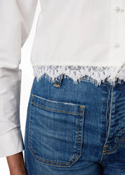 LAYA COTTON POPLIN TOP WHITE