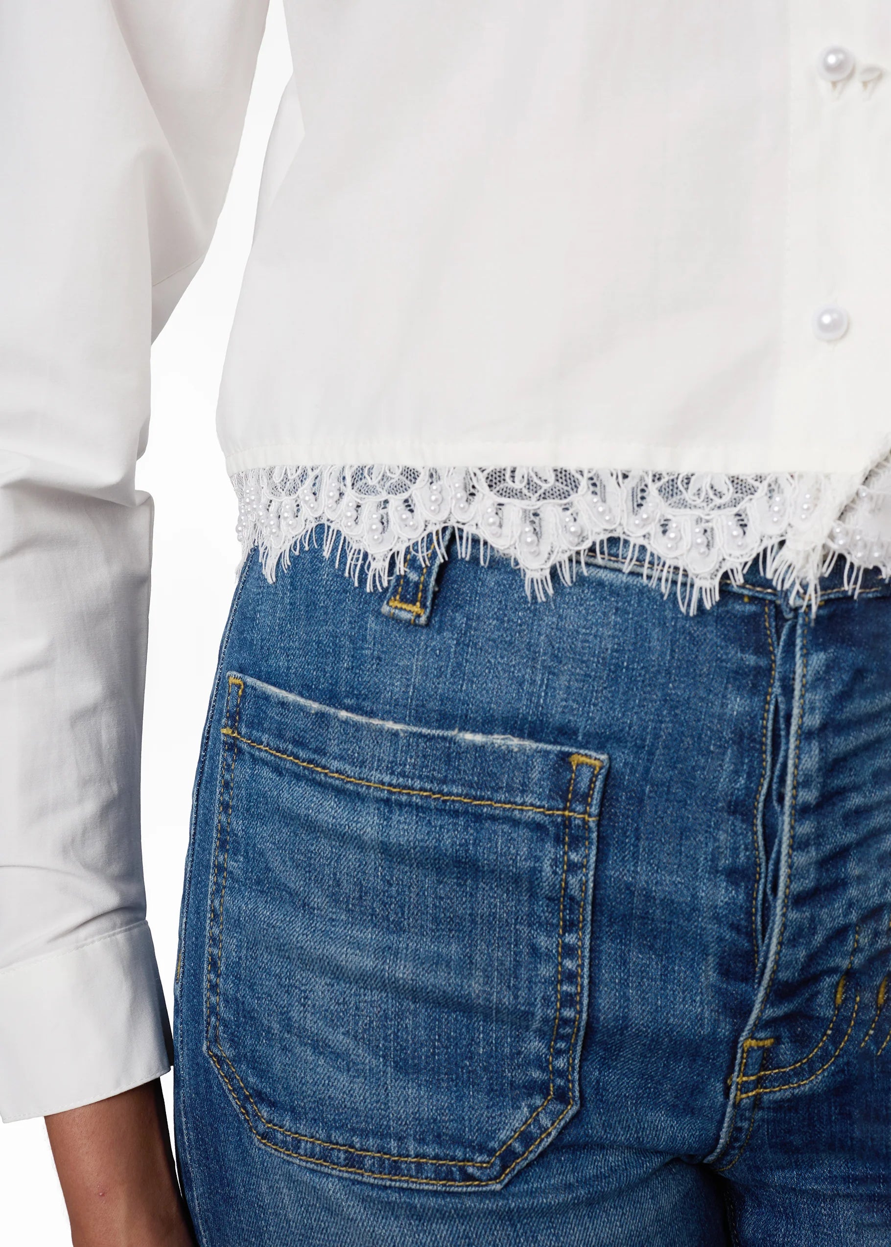 LAYA COTTON POPLIN TOP WHITE