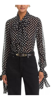 The Silk Polka Dot Nouvelle Blouse