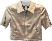 SS Front Zip Moto Satin Jacket