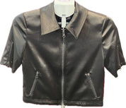 SS Front Zip Moto Satin Jacket