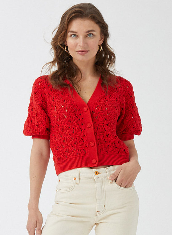 Pointelle cardigan