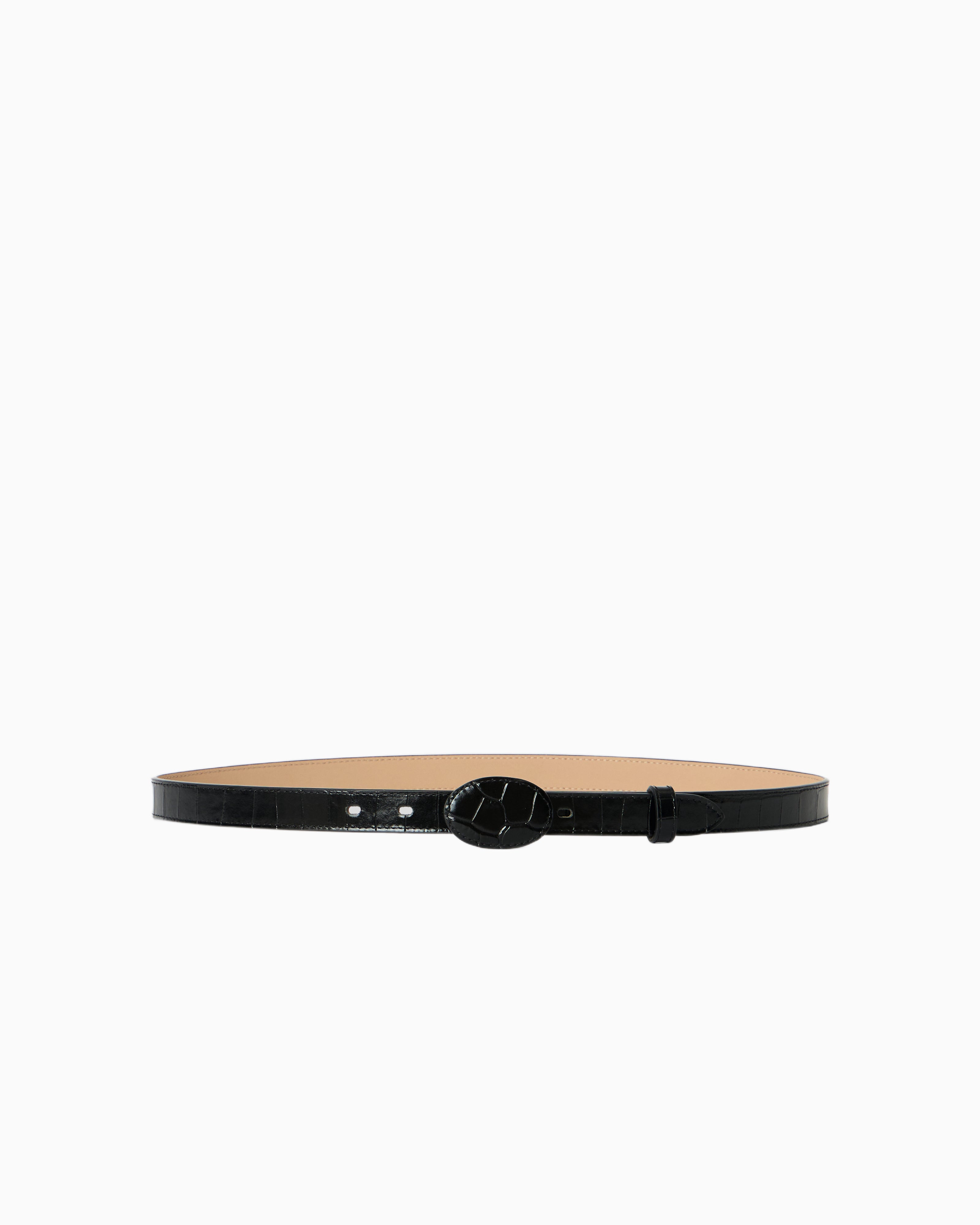 June Croco Belly Belt – Black