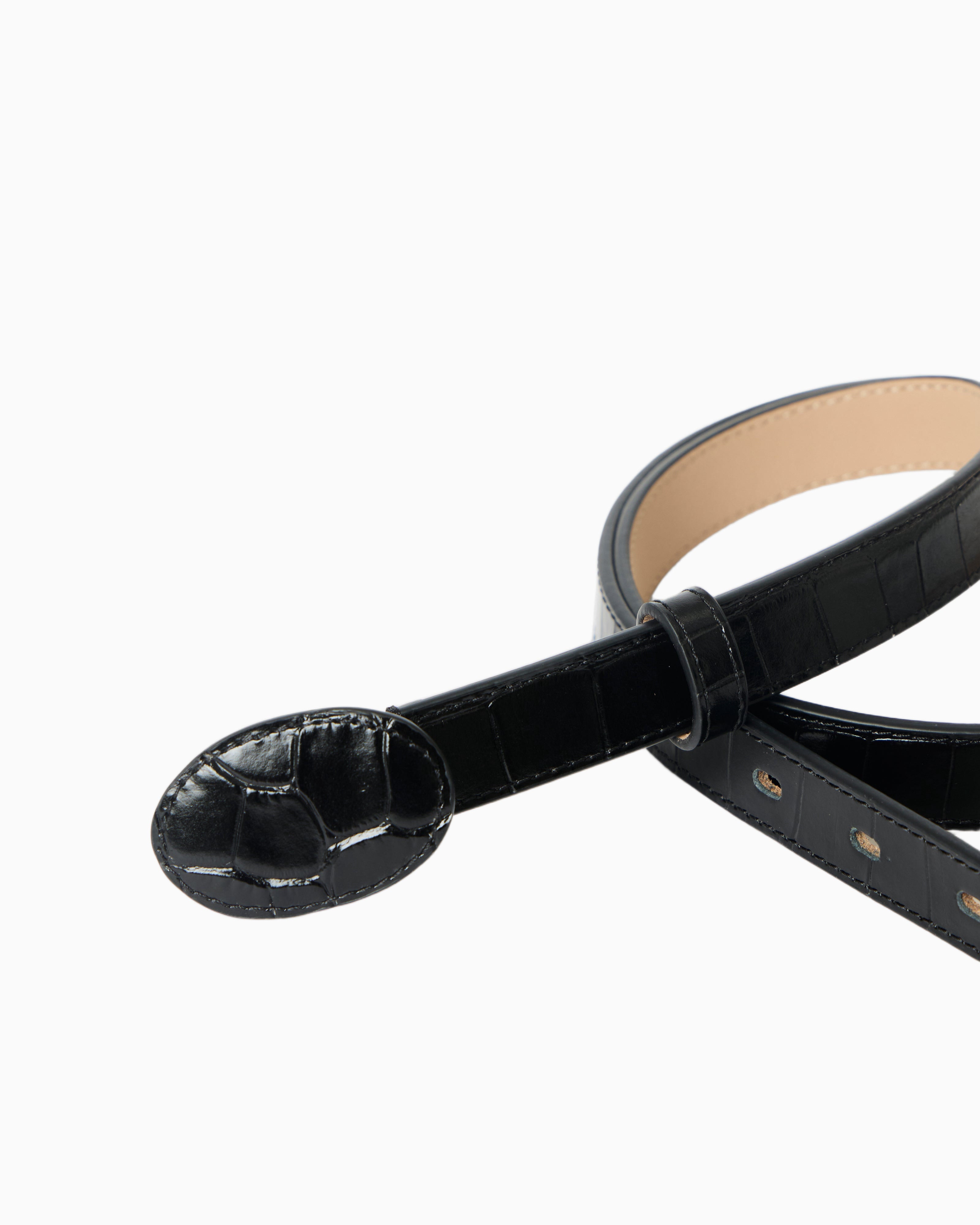 June Croco Belly Belt – Black