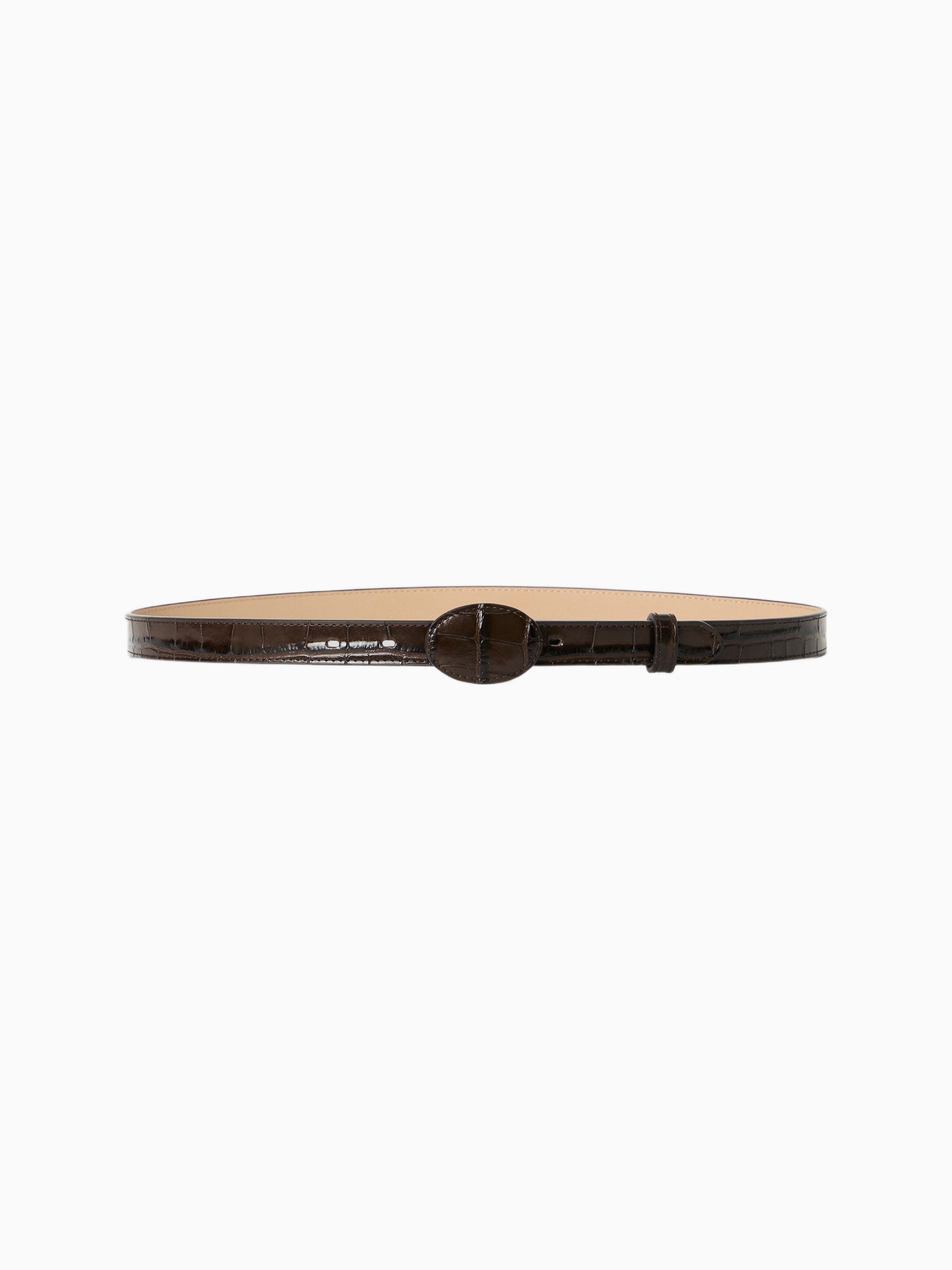 June Croco Belly Belt – Dark Brown