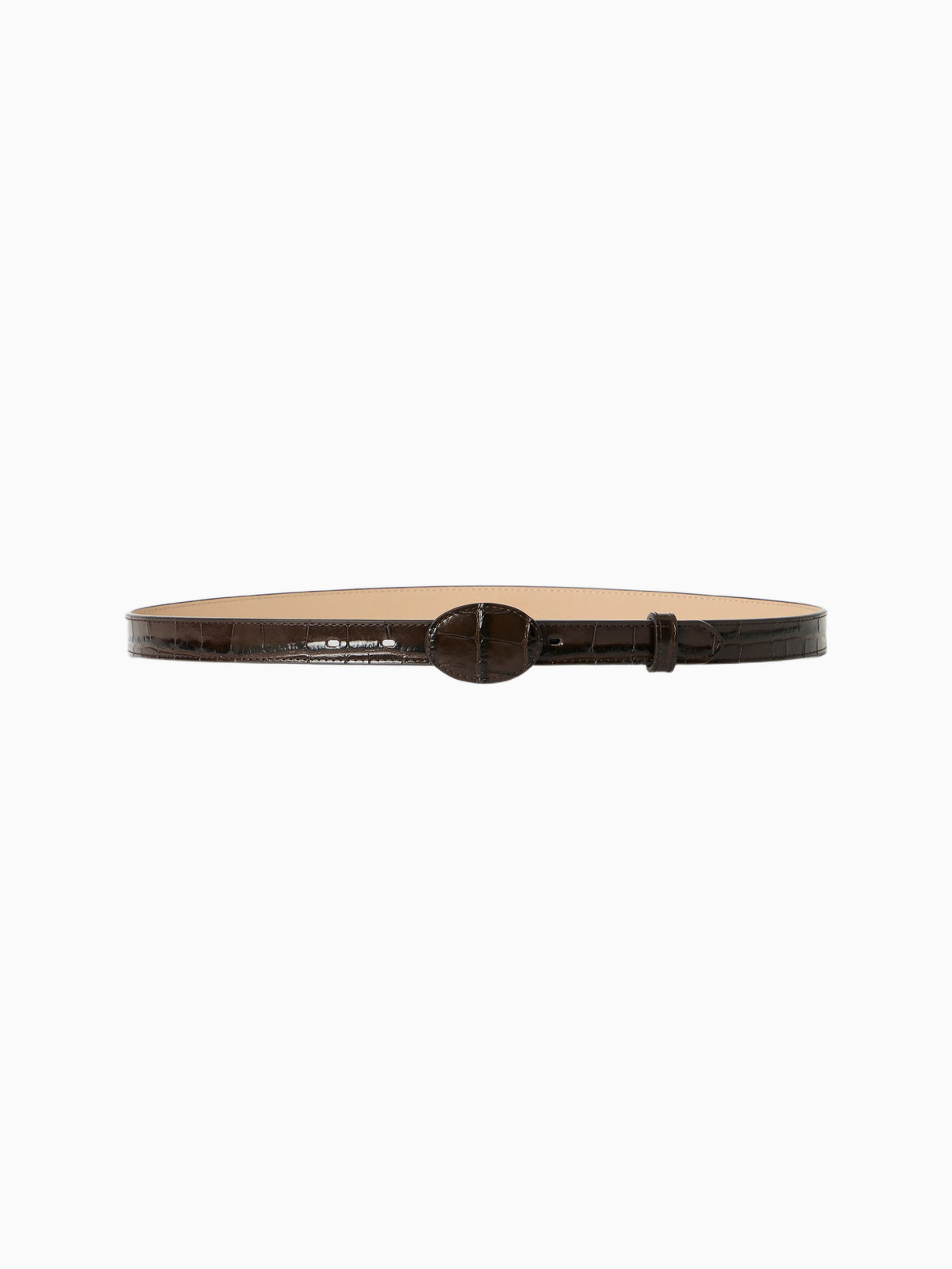 June Croco Belly Belt – Dark Brown