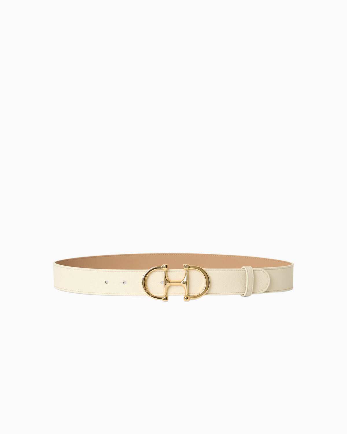 LOU LEATHER BELT – Cream