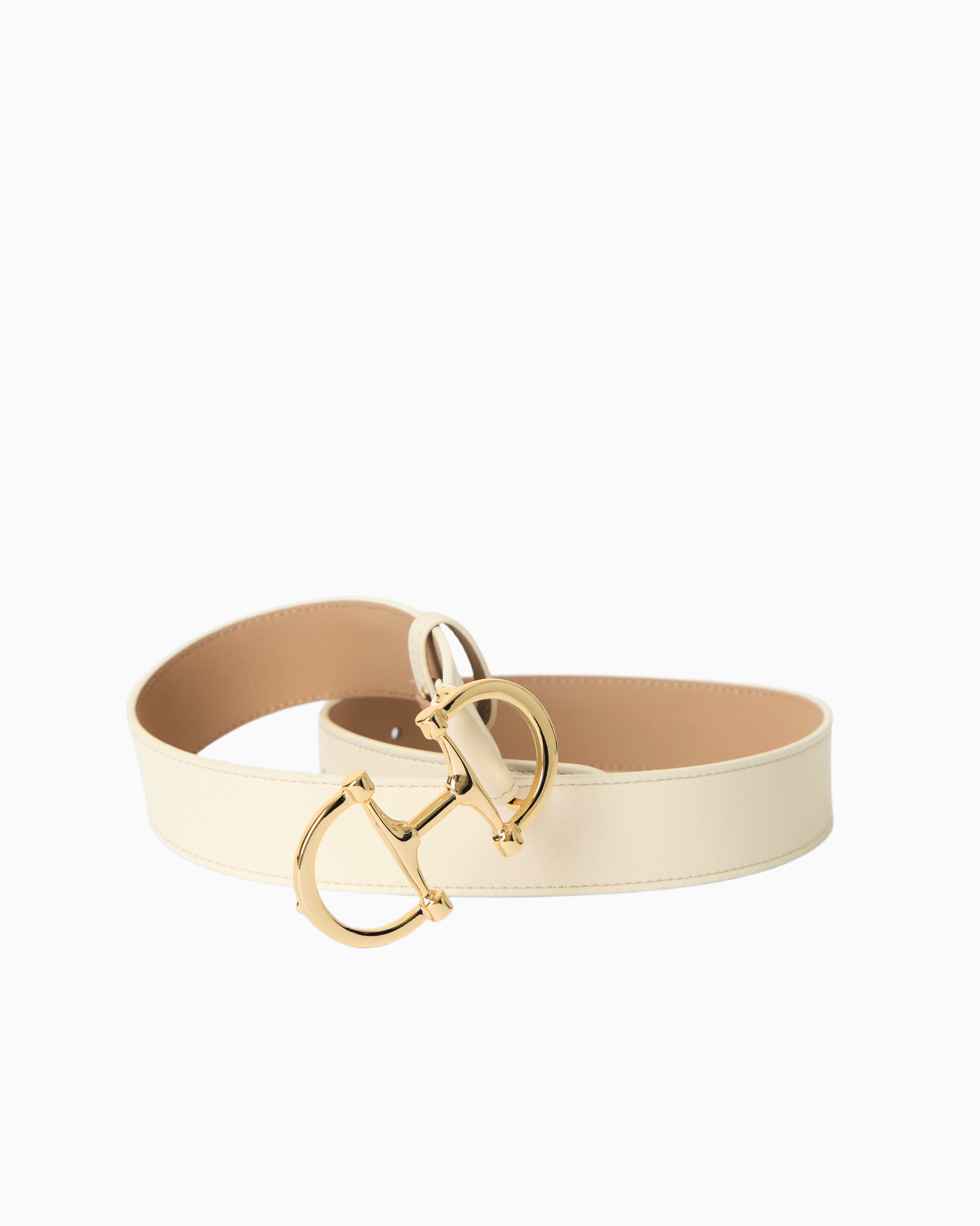 LOU LEATHER BELT – Cream