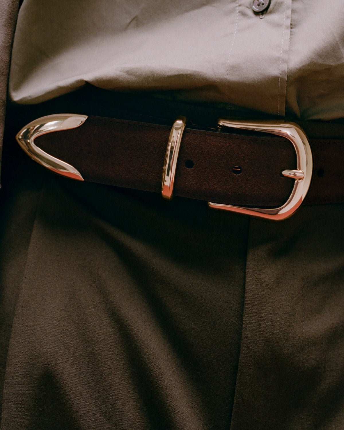 MARC SUEDE BELT – Chocolate