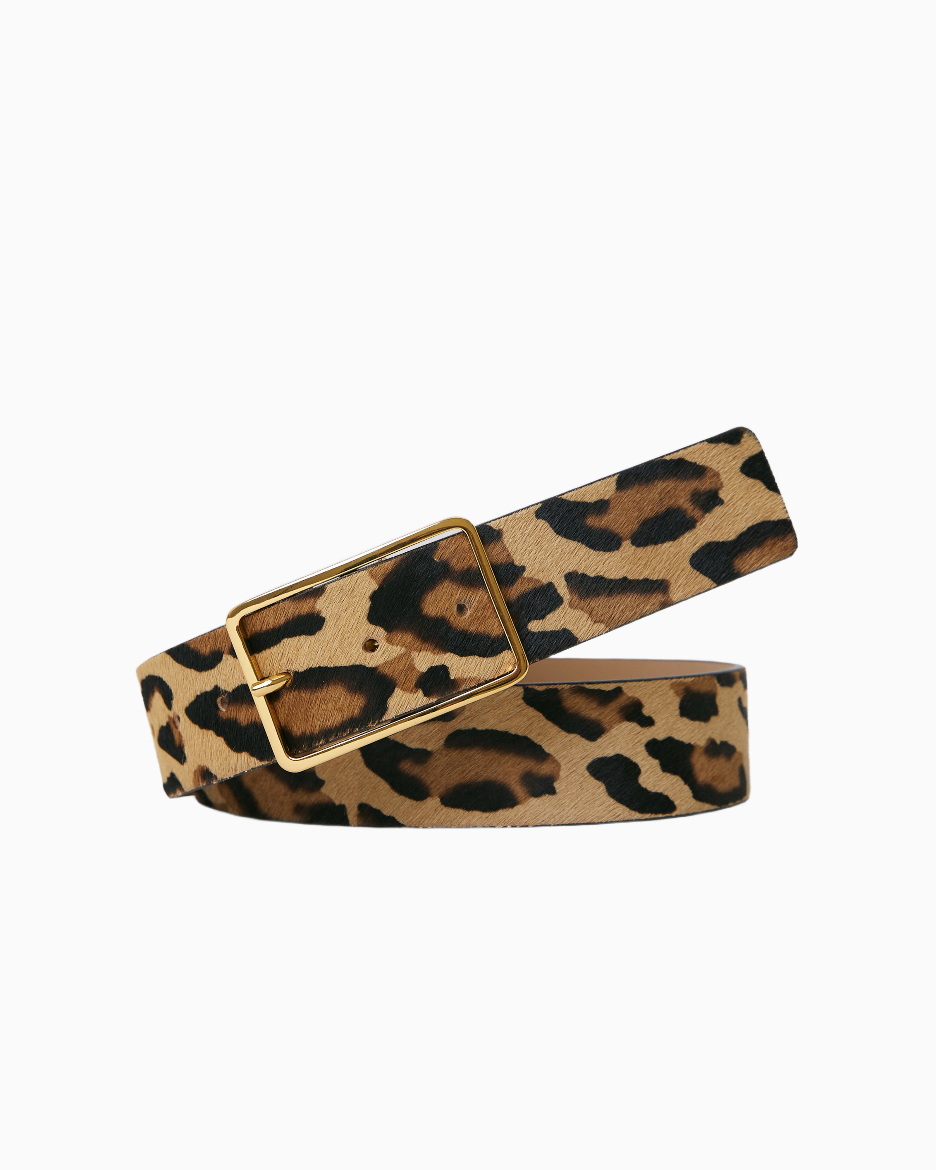 MILLA CALF-HAIR LEATHER BELT – Leopard